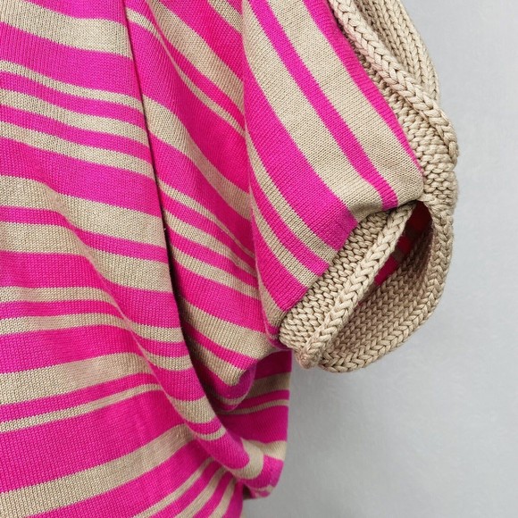 Trina Turk Womens Sz S Pink Tan Striped Sweater - Picture 5 of 10